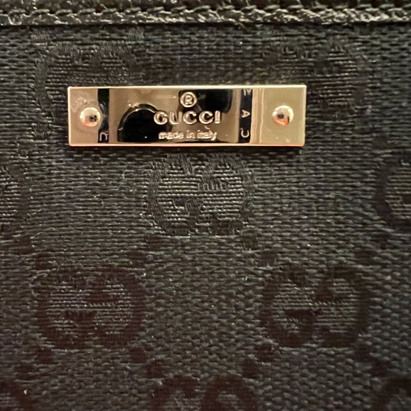 NWT GUCCI wallet black canvas long, zipper - Picture 2 of 7